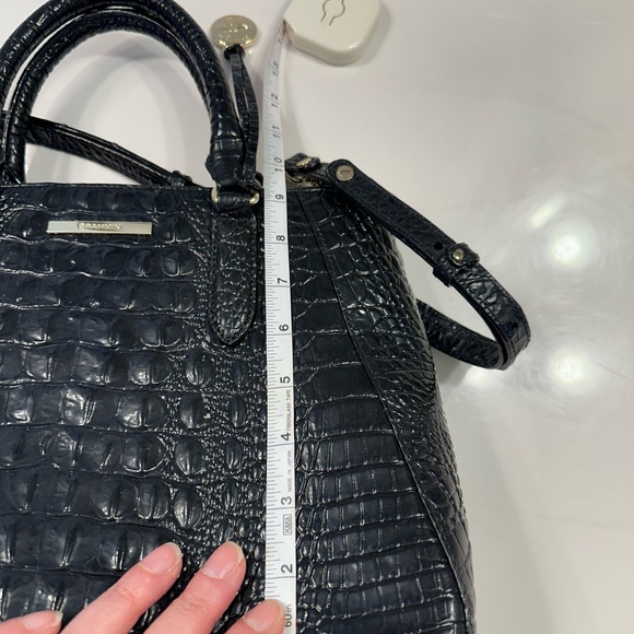 Brahmin Black Crocodile Embossed Women's Bag - Picture 8 of 9